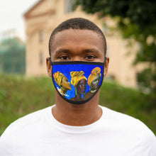 Load image into Gallery viewer, Blue and Gold Sisterhood Mixed-Fabric Face Mask