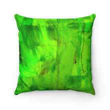 Load image into Gallery viewer, Green Abstract Spun Polyester Square Pillow
