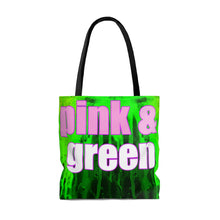 Load image into Gallery viewer, aka tote bag, pink and green tote bag, sorority tote bag