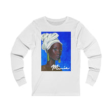 Load image into Gallery viewer, Blue and White Unisex Jersey Long Sleeve Tee