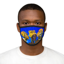 Load image into Gallery viewer, Blue and Gold Sisterhood Mixed-Fabric Face Mask