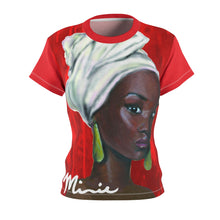 Load image into Gallery viewer, Red and White Women's AOP Cut & Sew Tee