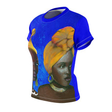Load image into Gallery viewer, Blue and Gold Women's AOP Cut & Sew Tee