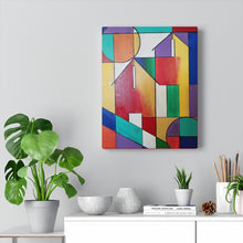 Load image into Gallery viewer, abstract painting, colorful abstract art, abstract house, canvas print, abbstract wall art, abstract