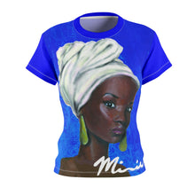 Load image into Gallery viewer, Blue and White Women's AOP Cut & Sew Tee