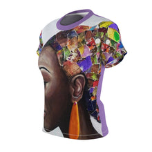Load image into Gallery viewer, Afro Puff Women's AOP Cut & Sew Tee