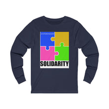 Load image into Gallery viewer, Blue and Gold SisterhoodSolidarity Unisex Jersey Long Sleeve Tee
