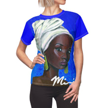 Load image into Gallery viewer, Blue and White Women's AOP Cut & Sew Tee