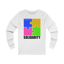Load image into Gallery viewer, Blue and Gold SisterhoodSolidarity Unisex Jersey Long Sleeve Tee