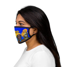 Load image into Gallery viewer, Blue and Gold Sisterhood Mixed-Fabric Face Mask