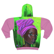 Load image into Gallery viewer, Pink and Green 2 AOP Unisex Zip Hoodie