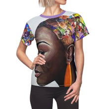 Load image into Gallery viewer, Afro Puff Women's AOP Cut & Sew Tee
