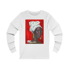 Load image into Gallery viewer, Red and White 1 Unisex Jersey Long Sleeve Tee