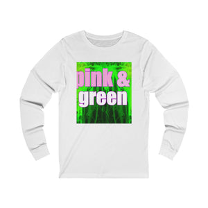 Pink and Green Unisex Jersey Long Sleeve Tee