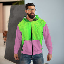 Load image into Gallery viewer, Pink and Green 2 AOP Unisex Zip Hoodie
