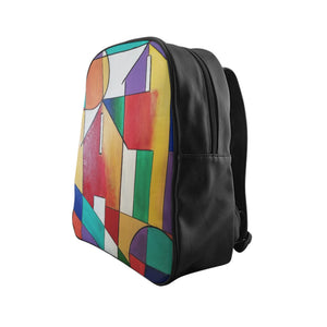 colorful backpack, abbstract backpack, abstract house backpack house backpack