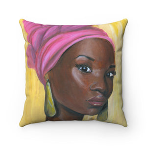 PINK BEAUTY Polyester Square Pillow