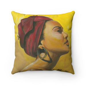 Red Beauty Spun Polyester Square Pillow