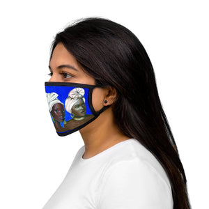 Blue and White Sisterhood Mixed-Fabric Face Mask