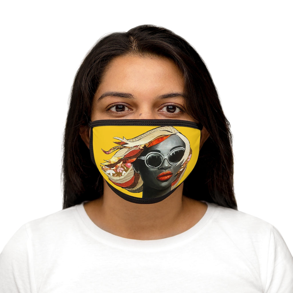 Charlotte Yellow Diva  Mixed-Fabric Face Mask