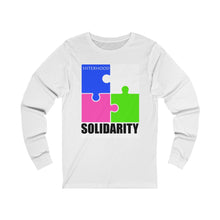 Load image into Gallery viewer, Blue and White Sisterhood Solidarity  Unisex Jersey Long Sleeve Tee
