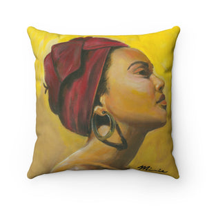 Red Beauty Spun Polyester Square Pillow