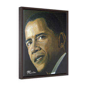 Obama Mr. Presiden Vertical Framed Premium Gallery Wrap Canvas